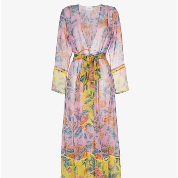 Silk Sheer floral  Robe - Picture 1 of 3